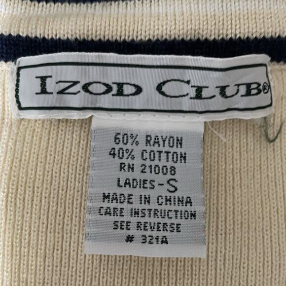 IZOD Club Sweater Vest Women Size Small Yellow Vintage 90s Cotton Blend Golf - Picture 5 of 6